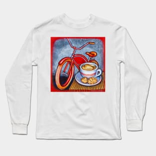 Red Electra Delivery Bicycle Cappuccino and Amaretti Long Sleeve T-Shirt